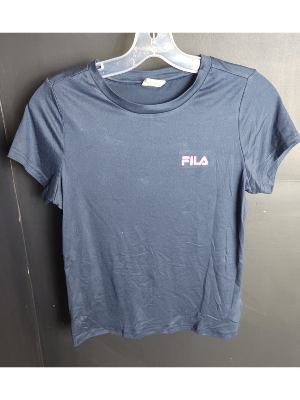 FILA XL 14/16 Performance Athletic Top Stretch Poly Spandex Activewear Black - Picture 2 of 8